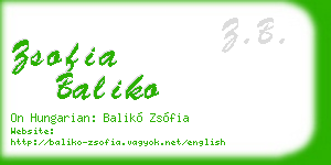 zsofia baliko business card